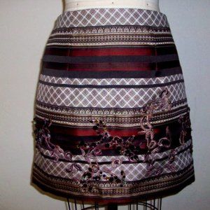 Silk and Vintage Lace Applique Skirt